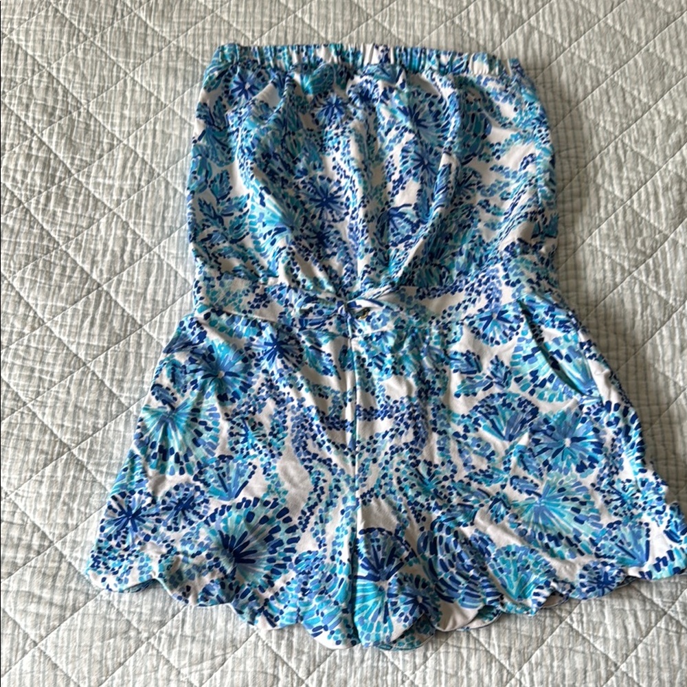 Lilly Pulitzer Blue and White Patterned Romper